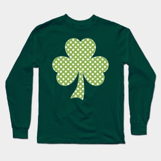 Greenery Shamrock Clover Polka dots St. Patrick's Day Long Sleeve T-Shirt